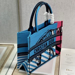 CD Zebra Book Tote Bag Blue Canvas 336519