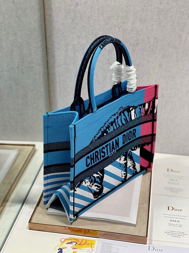 CD Zebra Book Tote Bag Blue Canvas 336519