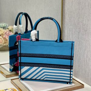 CD Zebra Book Tote Bag Blue Canvas 336519