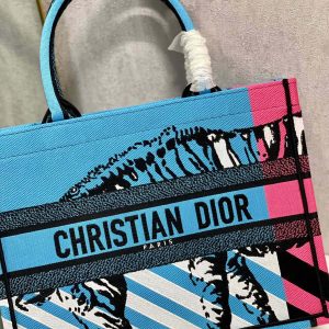 CD Zebra Book Tote Bag Blue Canvas 336519