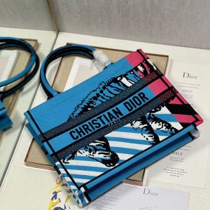 CD Zebra Book Tote Bag Blue Canvas 336519