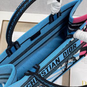 CD Zebra Book Tote Bag Blue Canvas 336519