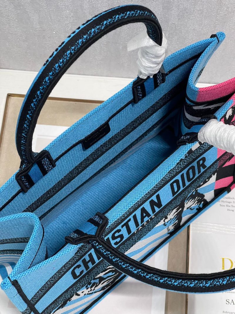 CD Zebra Book Tote Bag Blue Canvas 336519