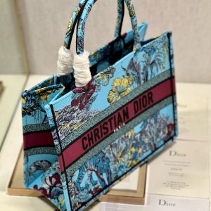 CD Elephant Blue Book Tote 36cm Bag Canvas 336549