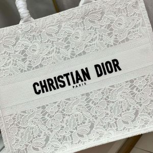 CD Mesh White Book Tote 42cm Bag Canvas 336561