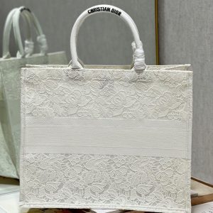 CD Mesh White Book Tote 42cm Bag Canvas 336561