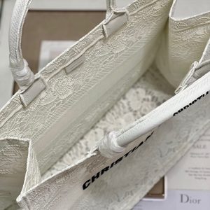 CD Mesh White Book Tote 42cm Bag Canvas 336561