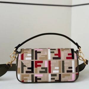 20240816_i1723778982_1111_2_jpg BAGUETTE CANVAS 27 BAG WITH MULTICOLOUR FF EMBROIDERY GOLD HARDWARE