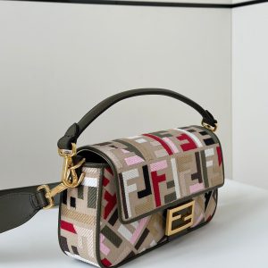 20240816_i1723778982_7916_1_jpg BAGUETTE CANVAS 27 BAG WITH MULTICOLOUR FF EMBROIDERY GOLD HARDWARE