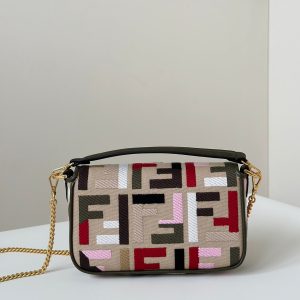 20240816_i1723779852_260_2_jpg BAGUETTE CANVAS 19 BAG WITH MULTICOLOUR FF EMBROIDERY GOLD HARDWARE