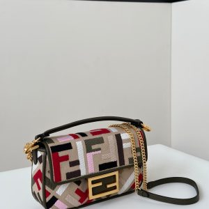 20240816_i1723779852_9898_1_jpg BAGUETTE CANVAS 19 BAG WITH MULTICOLOUR FF EMBROIDERY GOLD HARDWARE