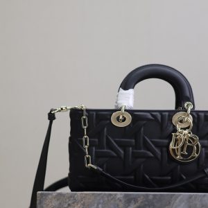 20240819_i1724050853_7596_1.jpg_1 Lady D-Joy Bag 26 Black Graphic Lambskin