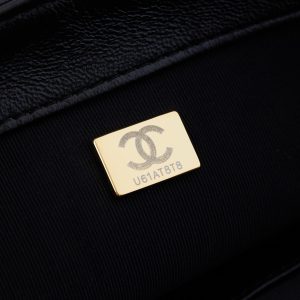 CC 24B Mini Flap Bag 20cm Black Lambskin Gold Hardware