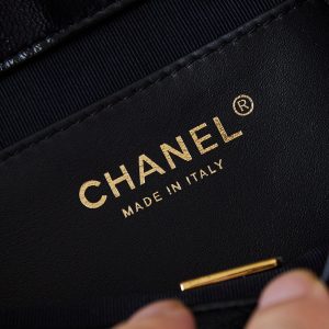 CC 24B Mini Flap Bag 20cm Black Lambskin Gold Hardware