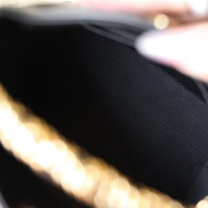 24B Cluth With Chain Black Lambskin Gold Hardware