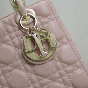 Lady Bag 17cm Pink Pale Green Lambksin