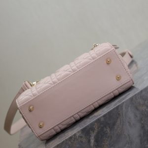Lady Bag 17cm Pink Pale Green Lambksin