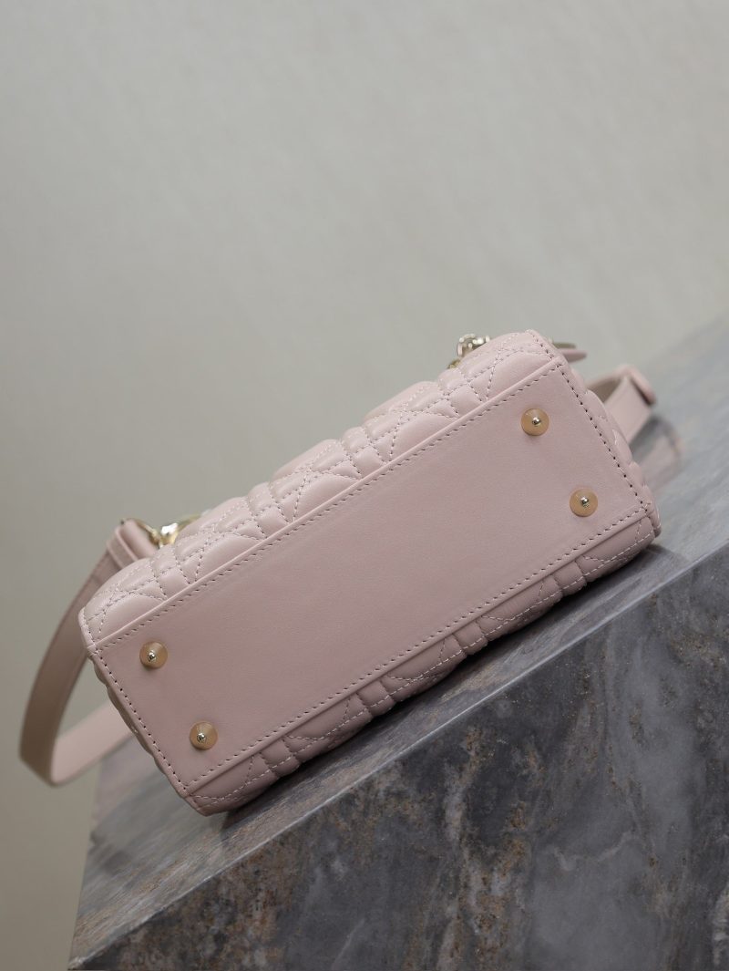 Lady Bag 17cm Pink Pale Green Lambksin