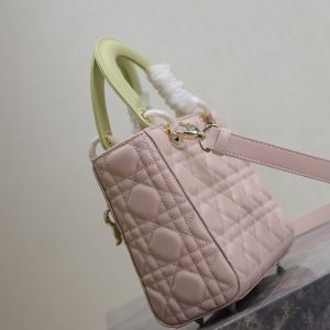 Lady Bag 17cm Pink Pale Green Lambksin