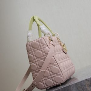 Lady Bag 20cm Pink Pale Green Lambskin