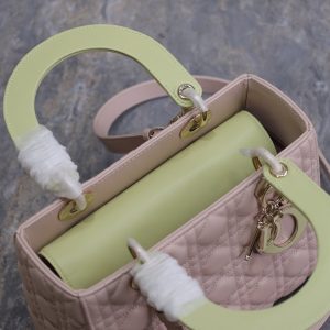 Lady Bag 20cm Pink Pale Green Lambskin