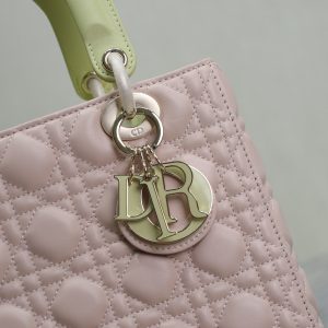 Lady Bag 20cm Pink Pale Green Lambskin