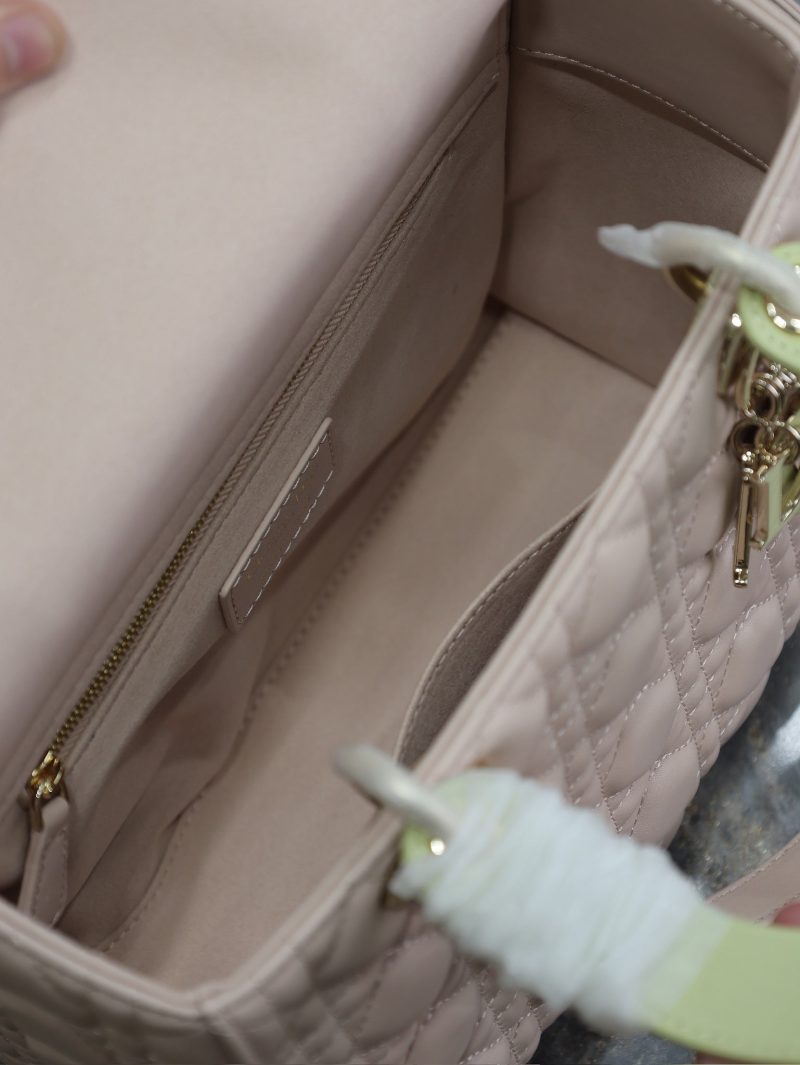 Lady Bag 20cm Pink Pale Green Lambskin