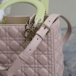 Lady Bag 20cm Pink Pale Green Lambskin