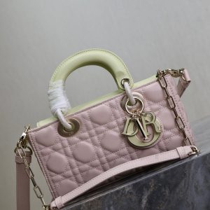 20240914_i1726293988_4898_1_jpg Lady D-Joy Bag 22 Pink Pale Green Lambskin