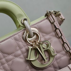 20240914_i1726293988_8107_2_jpg Lady D-Joy Bag 22 Pink Pale Green Lambskin