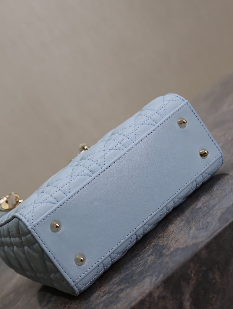 Lady Bag 17cm Celeste Blue Pale Green Lambksin