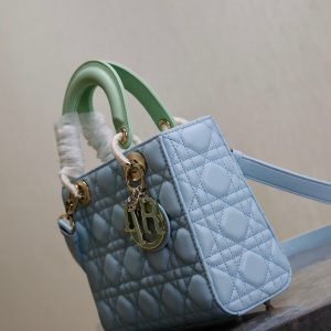 Lady Bag 17cm Celeste Blue Pale Green Lambksin