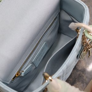 Lady Bag 17cm Celeste Blue Pale Green Lambksin