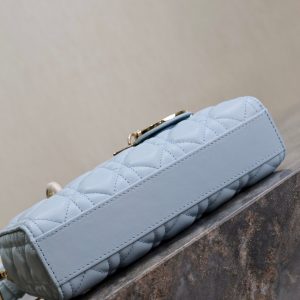 Lady D-Joy Bag 22 Celeste Blue Pale Green Lambskin