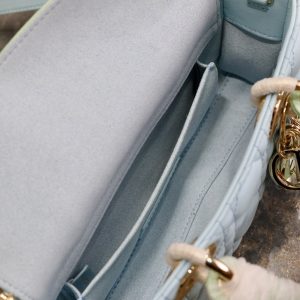 Lady D-Joy Bag 22 Celeste Blue Pale Green Lambskin