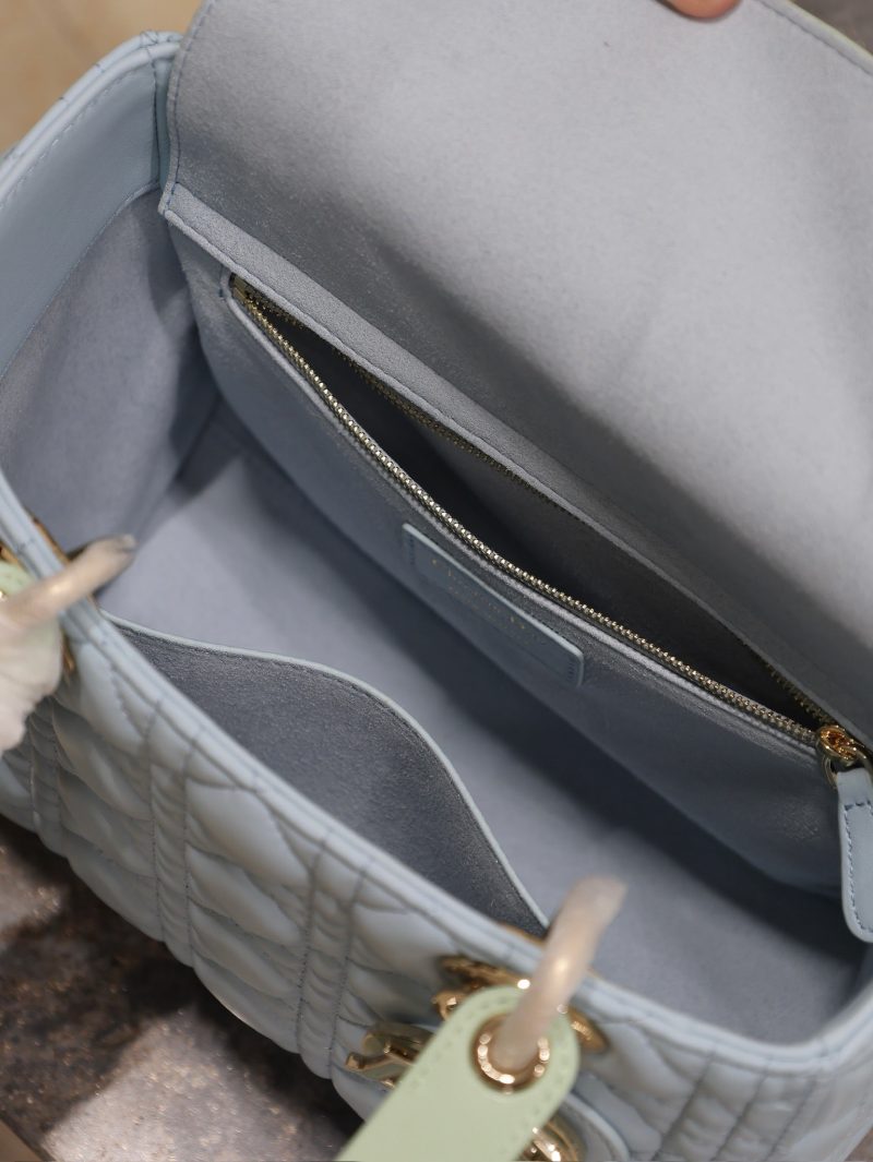 Lady Bag 20cm Celeste Blue Pale Green Lambskin