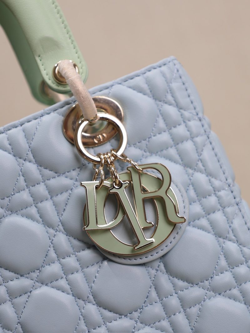 Lady Bag 20cm Celeste Blue Pale Green Lambskin