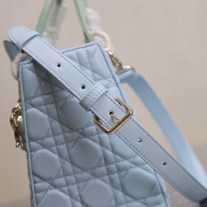 Lady Bag 20cm Celeste Blue Pale Green Lambskin