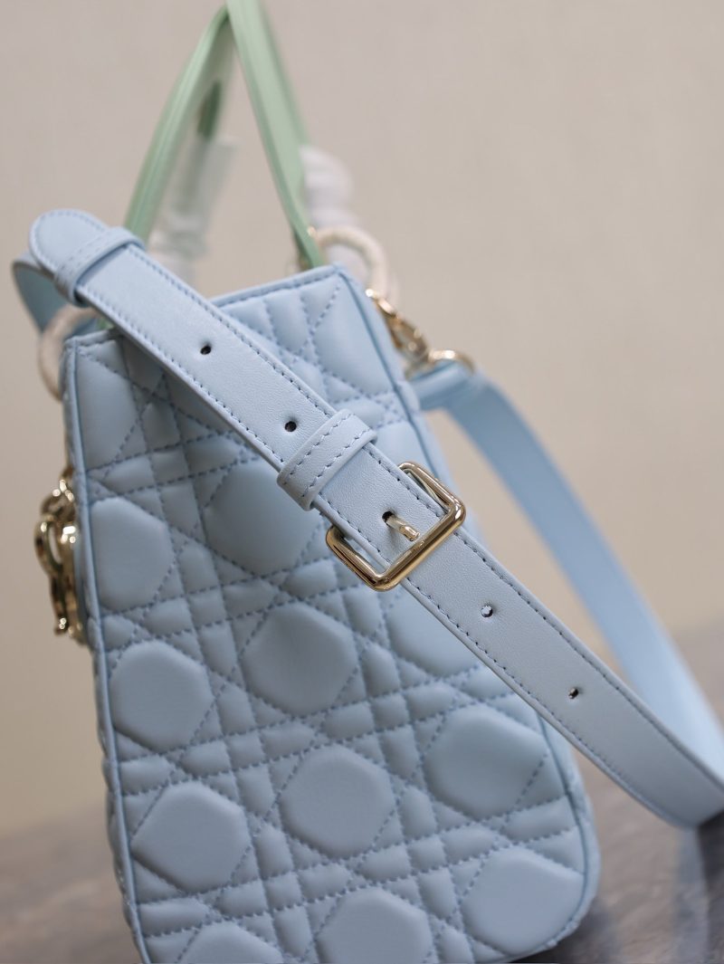 Lady Bag 20cm Celeste Blue Pale Green Lambskin
