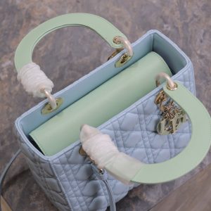 Lady Bag 20cm Celeste Blue Pale Green Lambskin