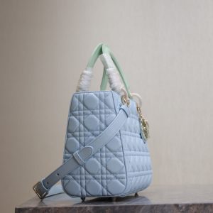 Lady Bag 20cm Celeste Blue Pale Green Lambskin