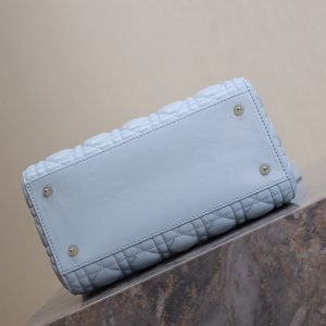 Lady Bag 20cm Celeste Blue Pale Green Lambskin
