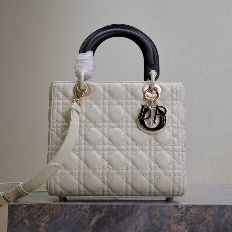 20240914_i1726302883_7399_0_jpg Lady Bag 20cm White Black Lambskin