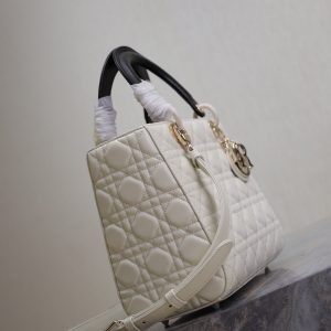 20240914_i1726302883_8213_2_jpg Lady Bag 20cm White Black Lambskin