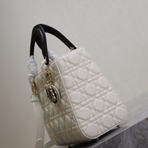20240914_i1726302883_9432_4_jpg Lady Bag 20cm White Black Lambskin