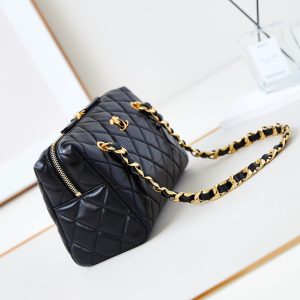 CC 24K Bowling Bag 25cm Black Waxed Lambskin