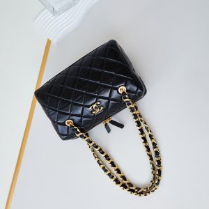 CC 24K Bowling Bag 25cm Black Waxed Lambskin