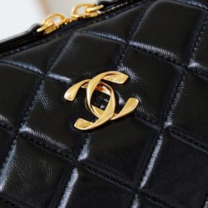 CC 24K Bowling Bag 25cm Black Waxed Lambskin