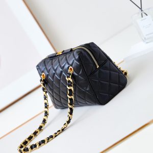 CC 24K Bowling Bag 25cm Black Waxed Lambskin