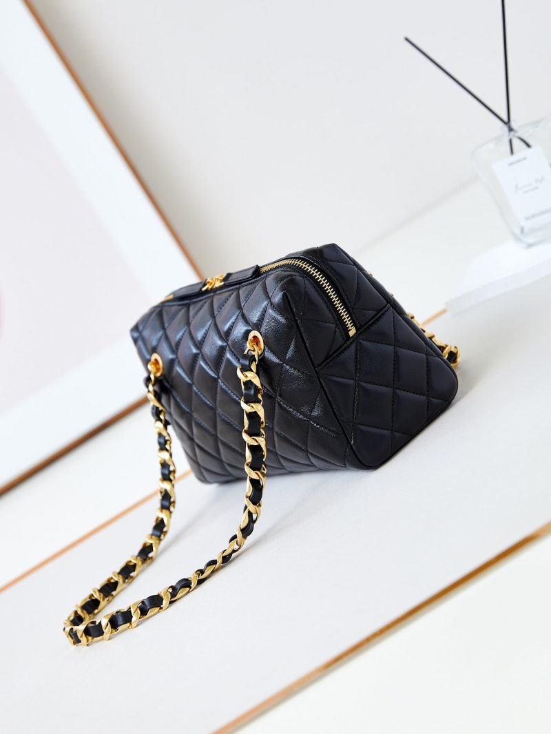 CC 24K Bowling Bag 25cm Black Waxed Lambskin